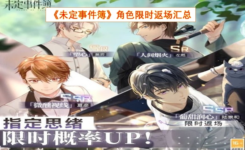 《未定事件簿》角色限时返场汇总