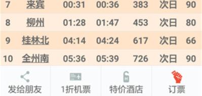 盛名列车时刻表