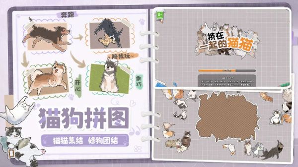 挤在一起的猫猫拼图截图2