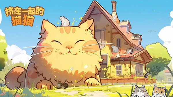 挤在一起的猫猫拼图